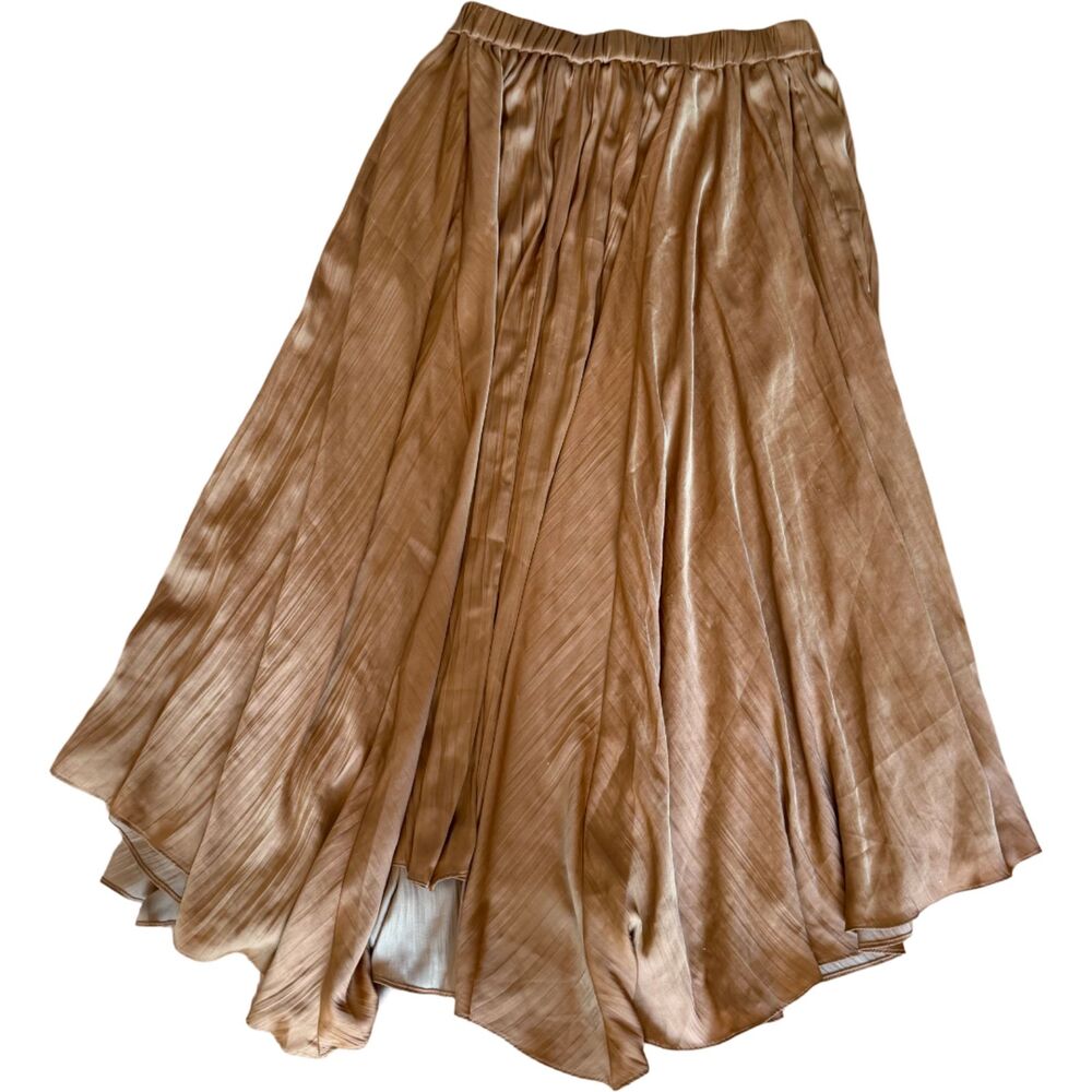 Mes Demoiselles x Anthropologie Harmonia Crinkled Gold Maxi Skirt NWOT Sz M - Picture 6 of 12